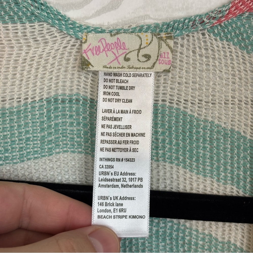 Free People Tan Lines Woven Kimono Stripes Coverup One Size - Picture 9 of 13